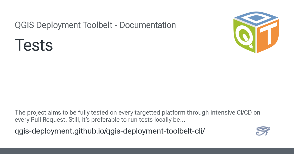 Tests - QGIS Deployment Toolbelt